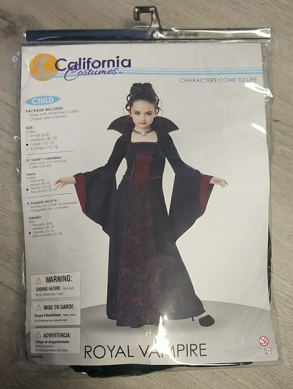 California Costumes Royal Vampire Kids Costume - Black with Dark Red Accents